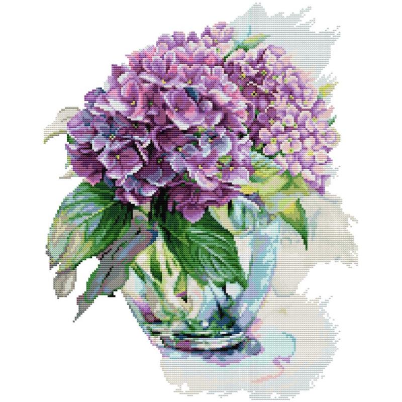Home Textiles Discount - Hydrangea Flower Cross Stitch Kits Aida
