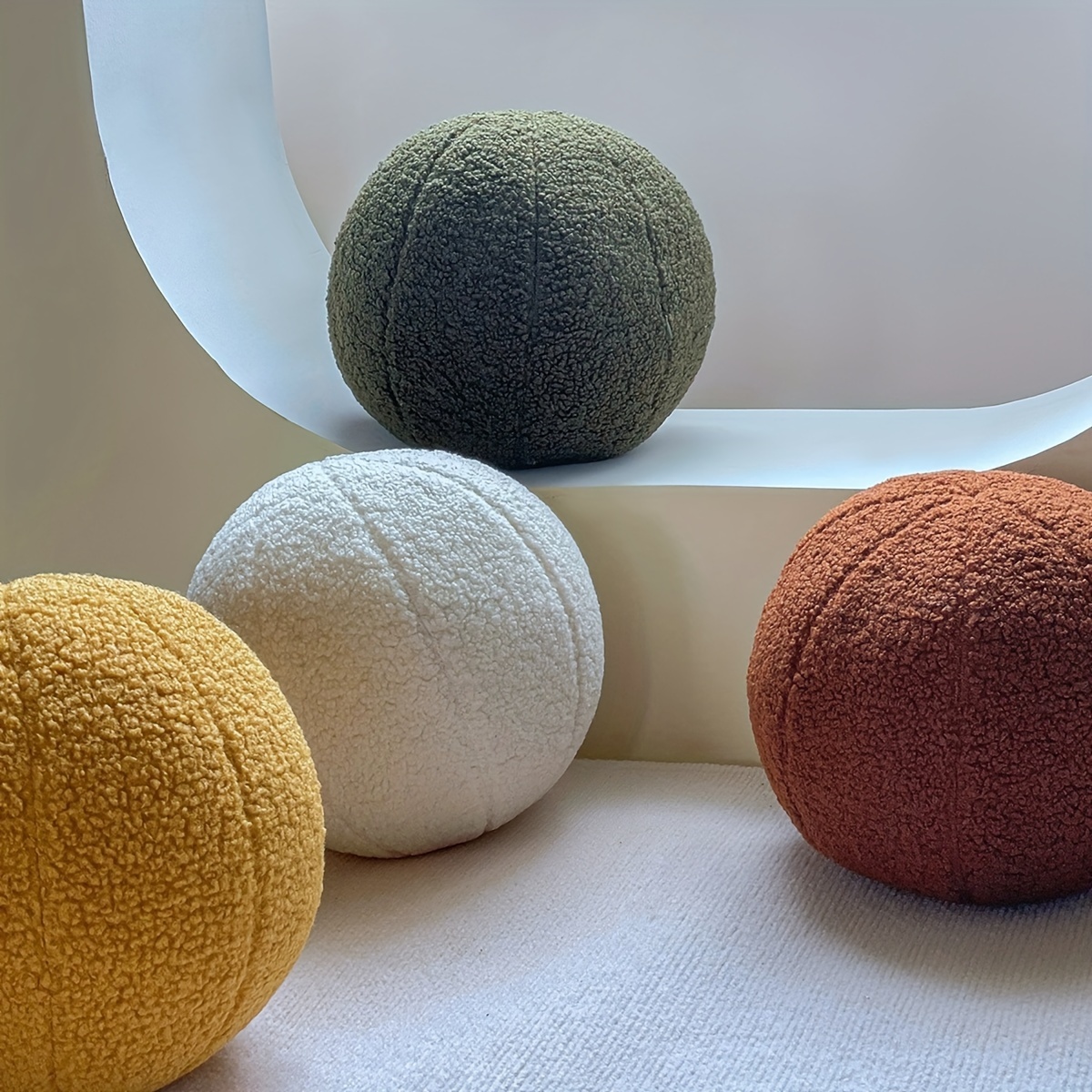 Floor Cushion Pouf - 1pc Nordic style Spherical Throw Pillow