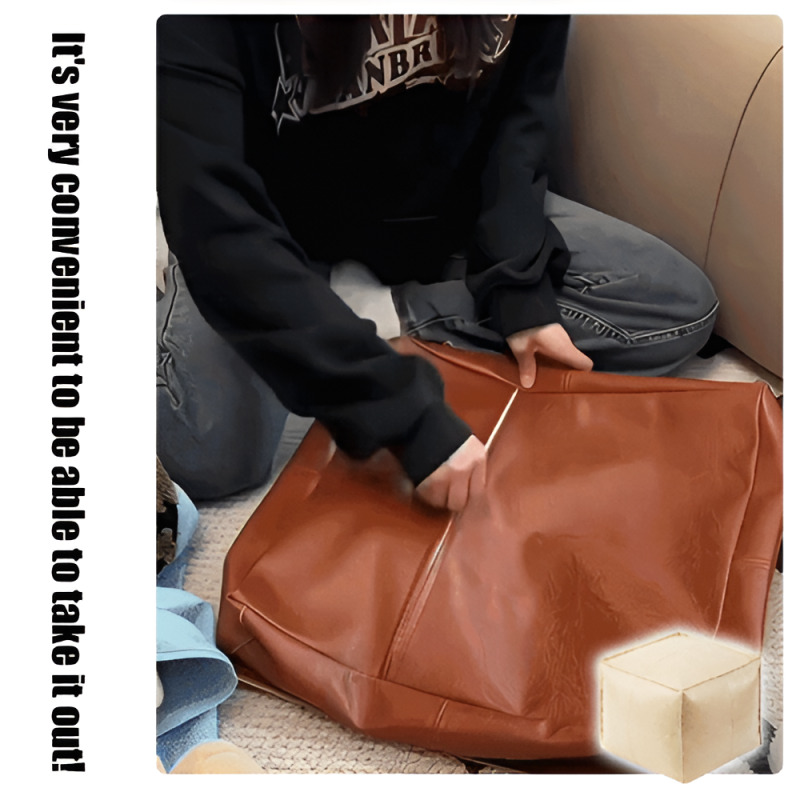 Living Room Faux Leather Sofa  - Floor Cushion Pouf 评论和价格