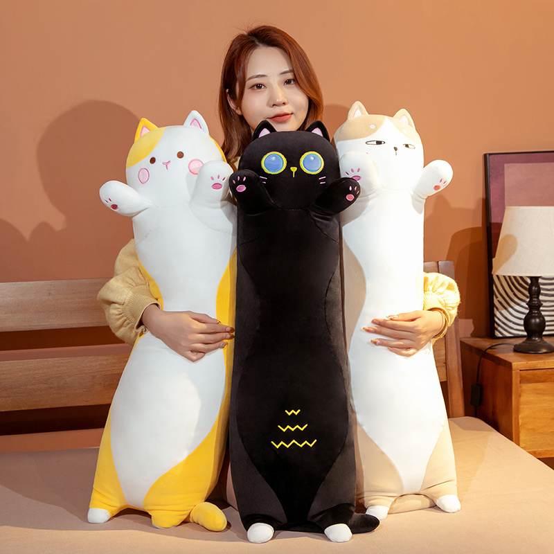 50-130cm Kawaii Soft Long Cat  - Bolster Pillow Long 评论和价格