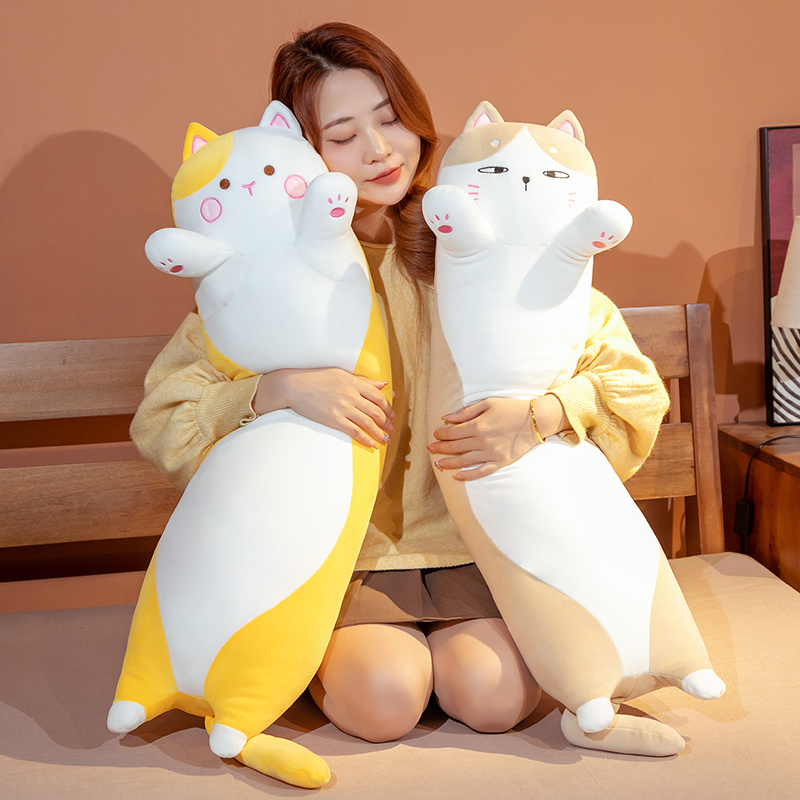 50-130cm Kawaii Soft Long Cat  - Bolster Pillow Long 评论和价格