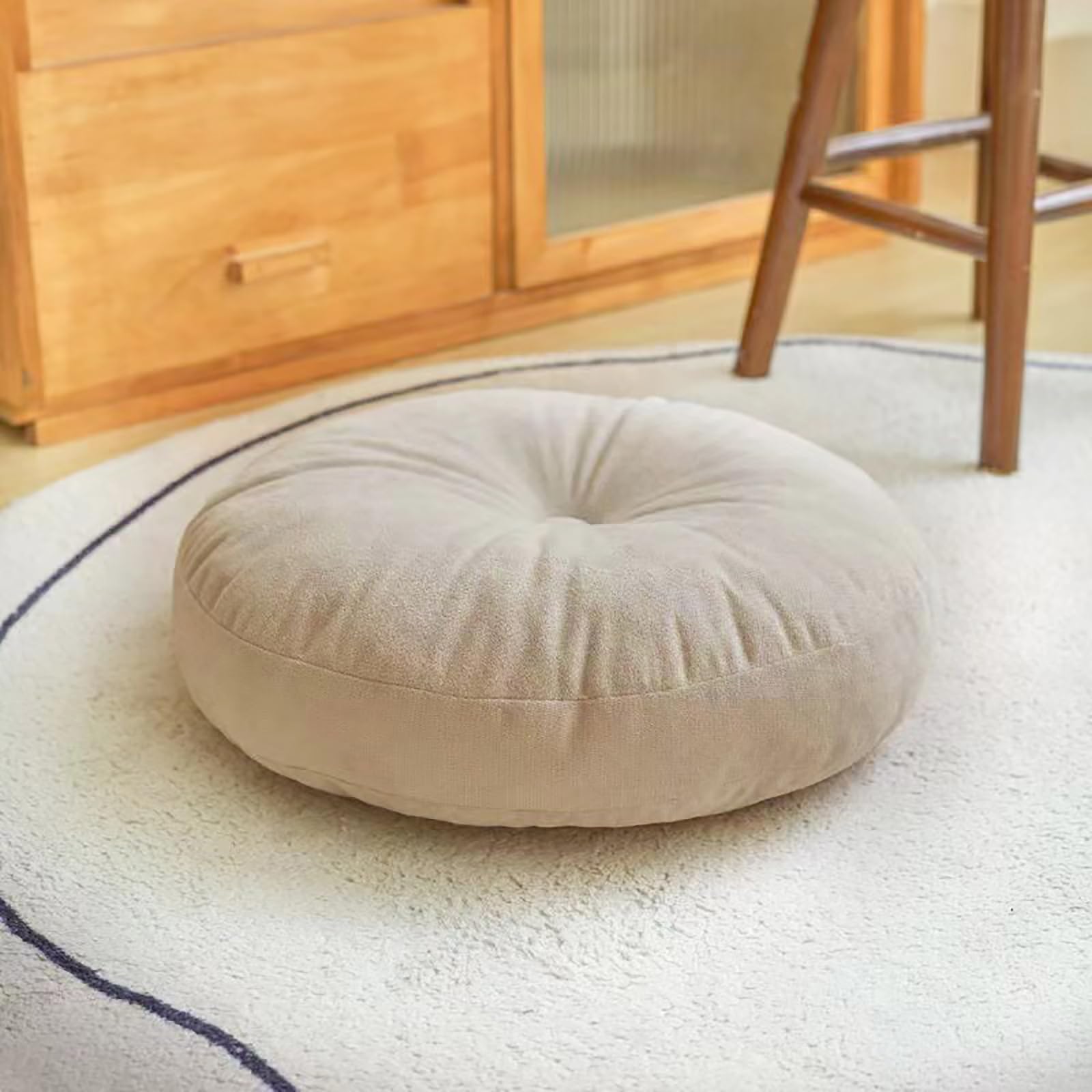 Thick Round Cushion,Soft & Com - Floor Cushion Pouf 评论和价格