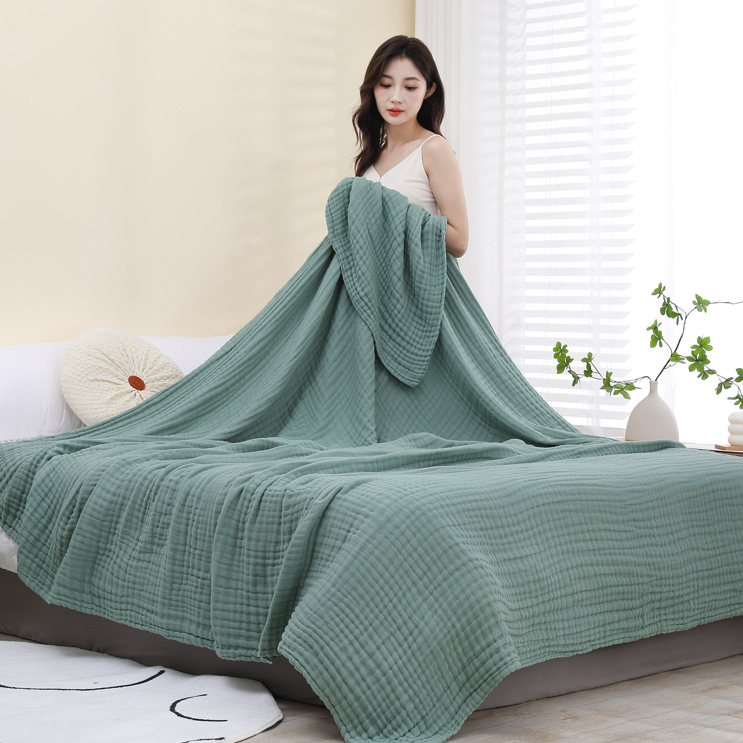 100% Cotton Muslin Blanket For - Quilt Cotton Summer 评论和价格