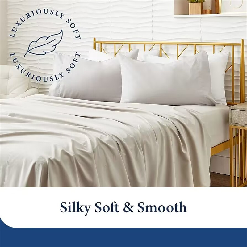 100% Egyptian Cotton 4/6 Piece - Silk Sheet Set 评论和价格