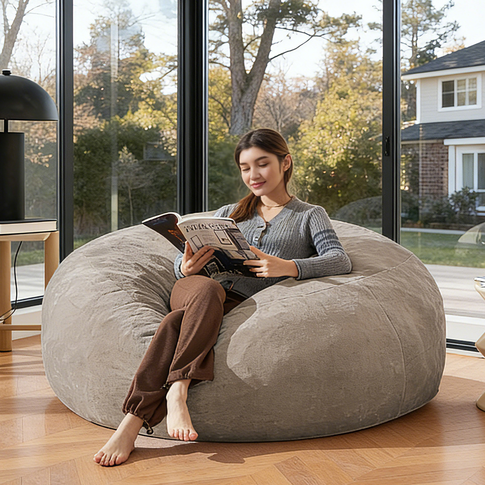 Bean Bag Chair 6 ft., filled w - Floor Cushion Pouf 评论和价格