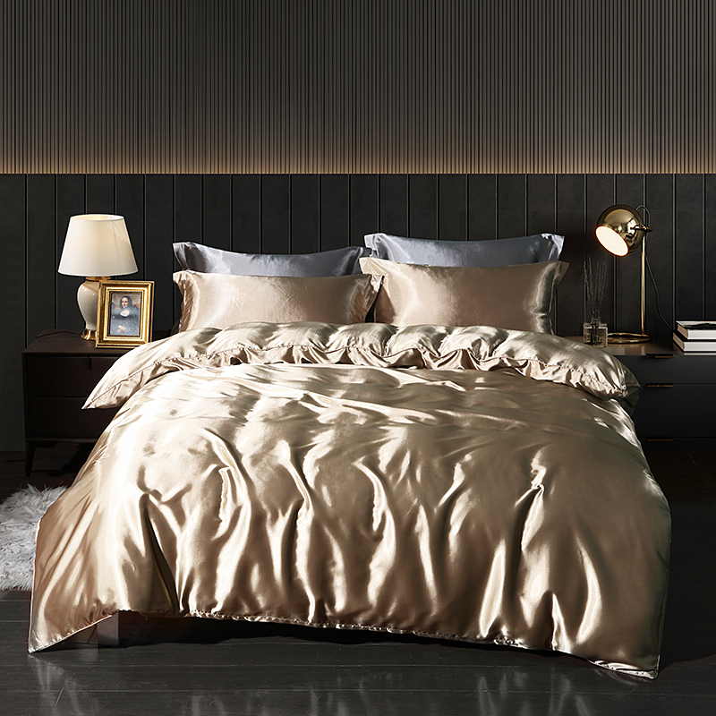 Luxury Gold Mulberry Silk Bedd - Silk Sheet Set 评论和价格