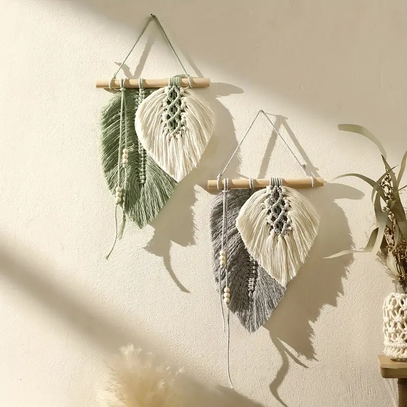Handmade Macrame Leaf Wall Han - Home Textiles Discount 评论和价格