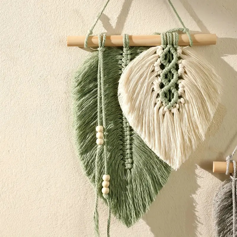 Handmade Macrame Leaf Wall Han - Home Textiles Discount 评论和价格