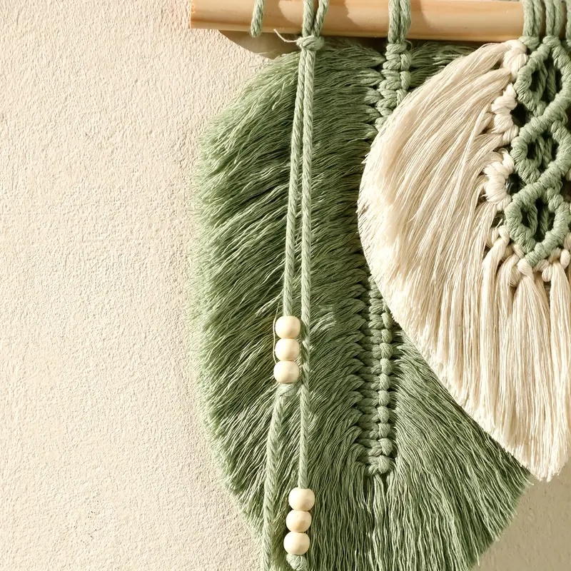 Handmade Macrame Leaf Wall Han - Home Textiles Discount 评论和价格