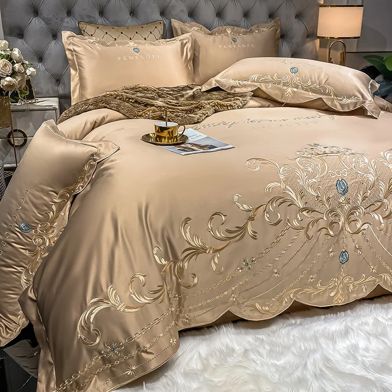 European-Style Bed Sheet Four- - Silk Sheet Set 评论和价格