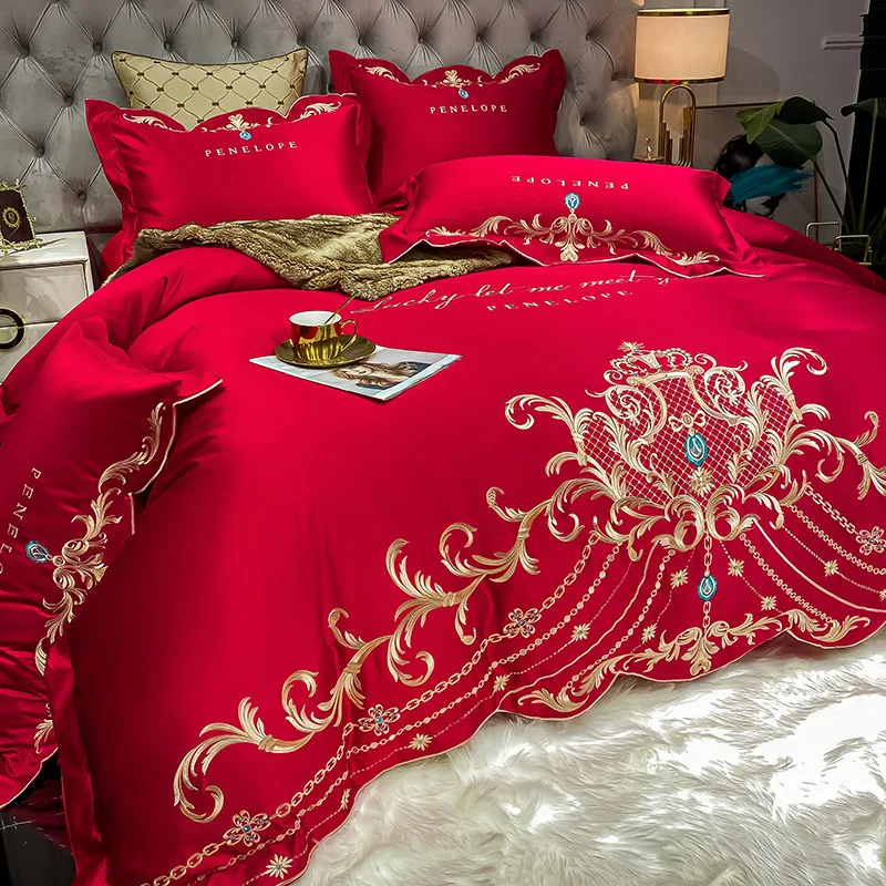 European-Style Bed Sheet Four- - Silk Sheet Set 评论和价格