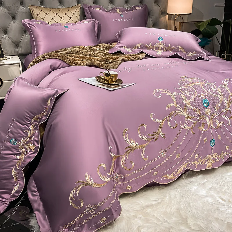 European-Style Bed Sheet Four- - Silk Sheet Set 评论和价格