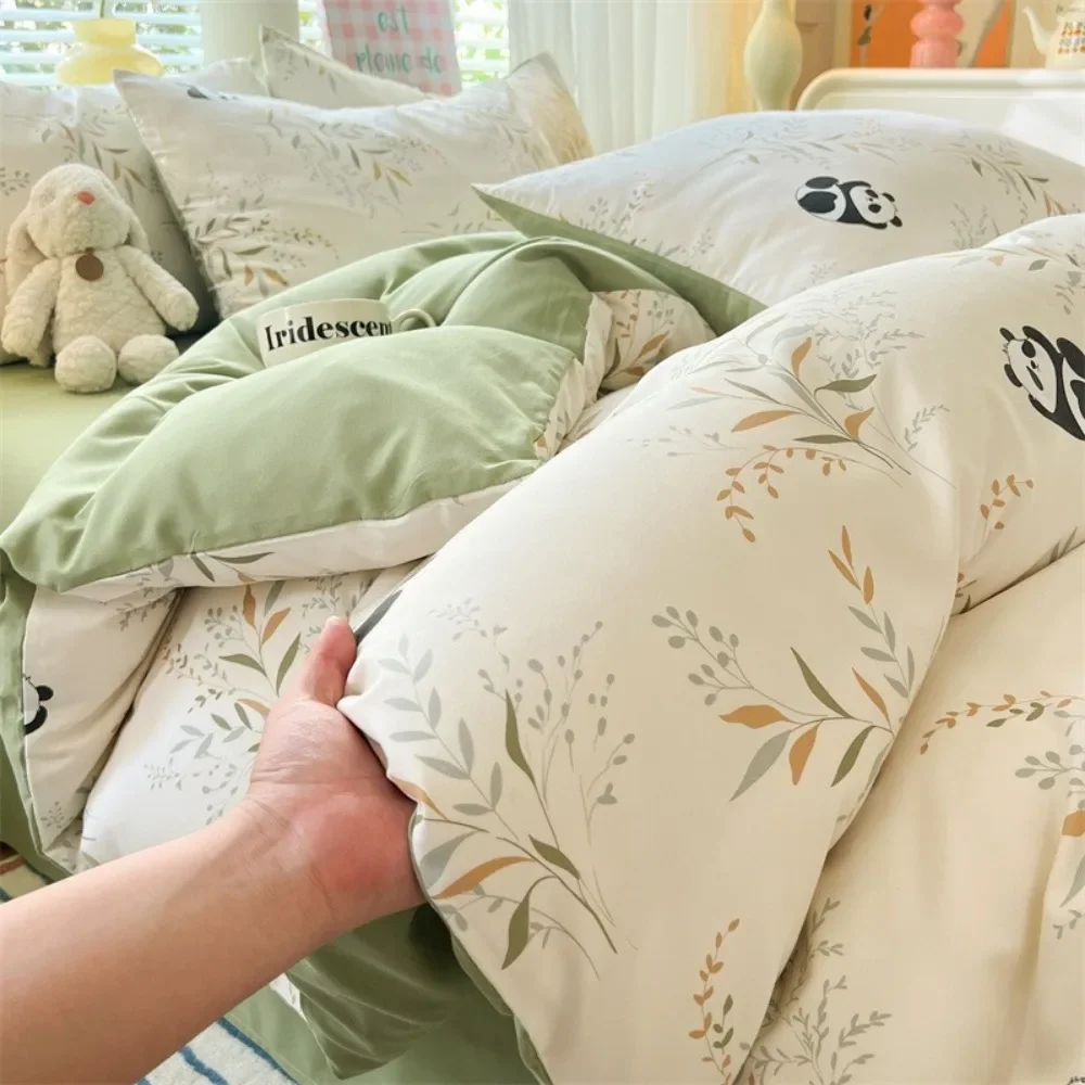 4pcs/set Plant Floral Print Se - Home Textiles Discount 评论和价格
