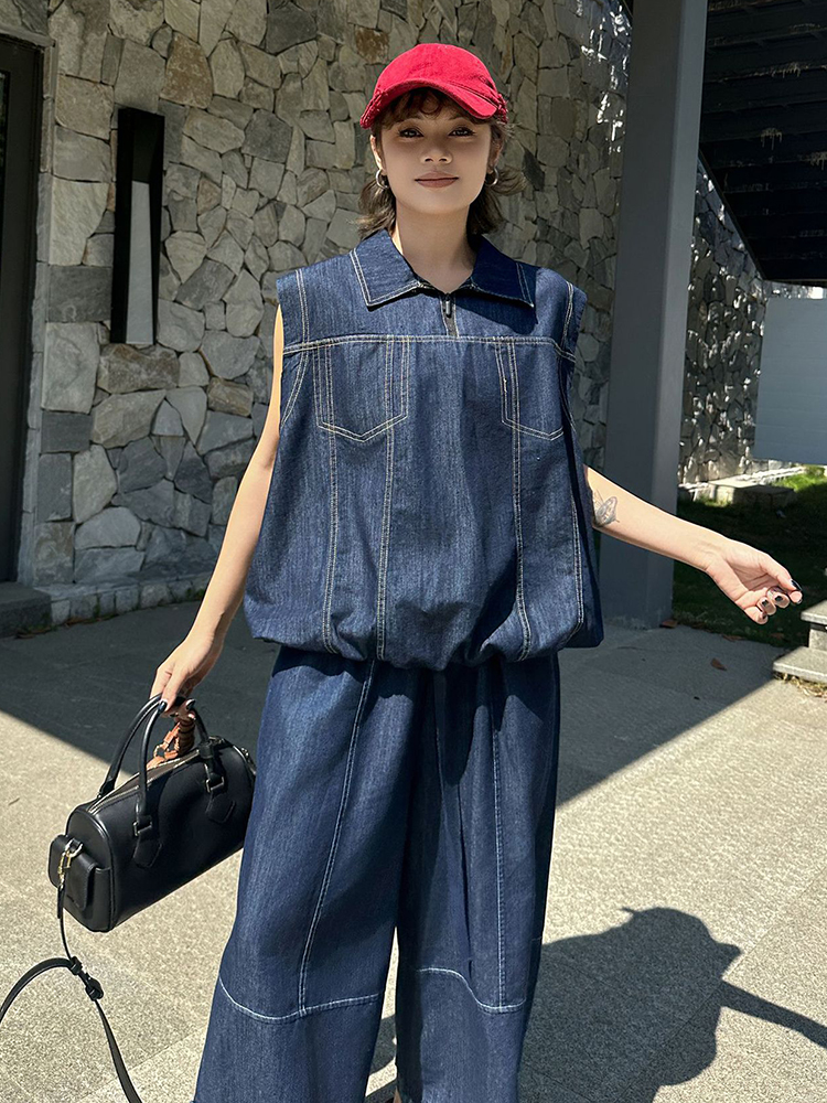 YERMORA Blue Topstitching Big  - Quilt Cotton Summer 评论和价格