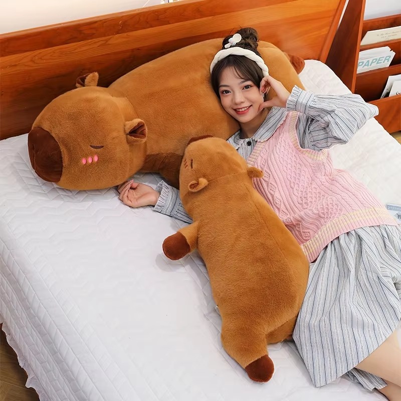45/65cm Cute Stuffed Capybara  - Bolster Pillow Long 评论和价格