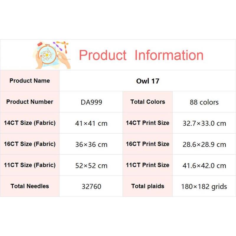 Owl DIY Animal Pattern Cross S - Home Textiles Discount 评论和价格