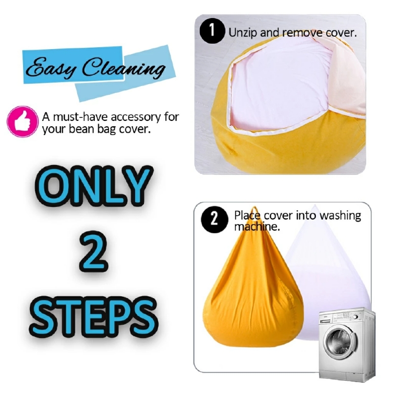 Sofa Bean Bag Chair Sofa Cover - Floor Cushion Pouf 评论和价格