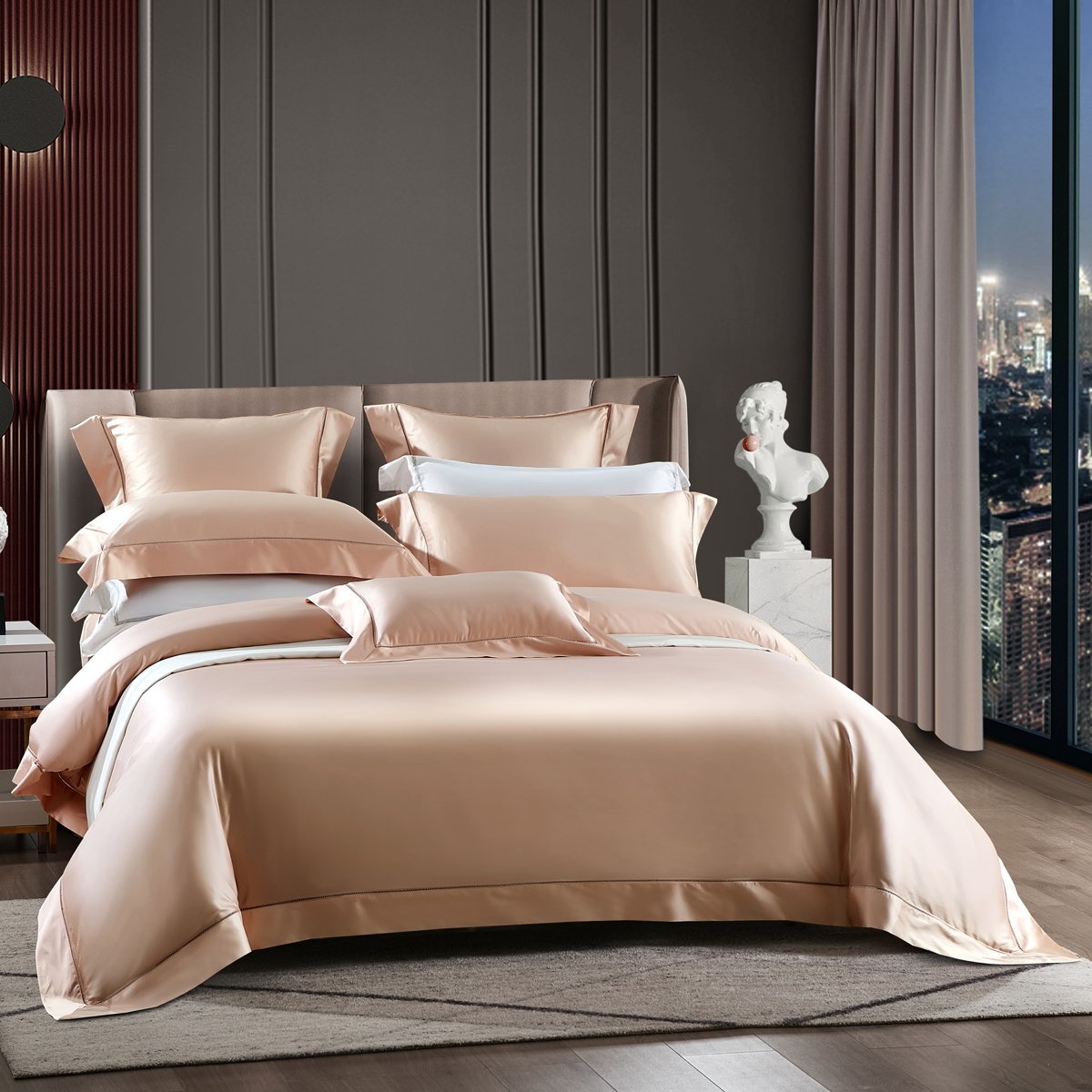 100% Egyptian Cotton Sheet Pil - Silk Sheet Set 评论和价格