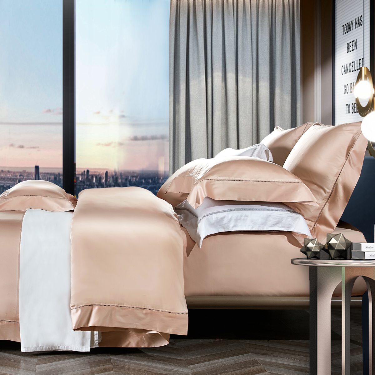 100% Egyptian Cotton Sheet Pil - Silk Sheet Set 评论和价格