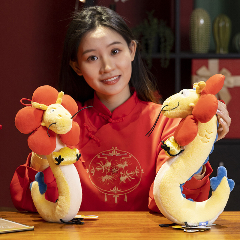 New Year Dragon Doll Soft Long - Bolster Pillow Long 评论和价格