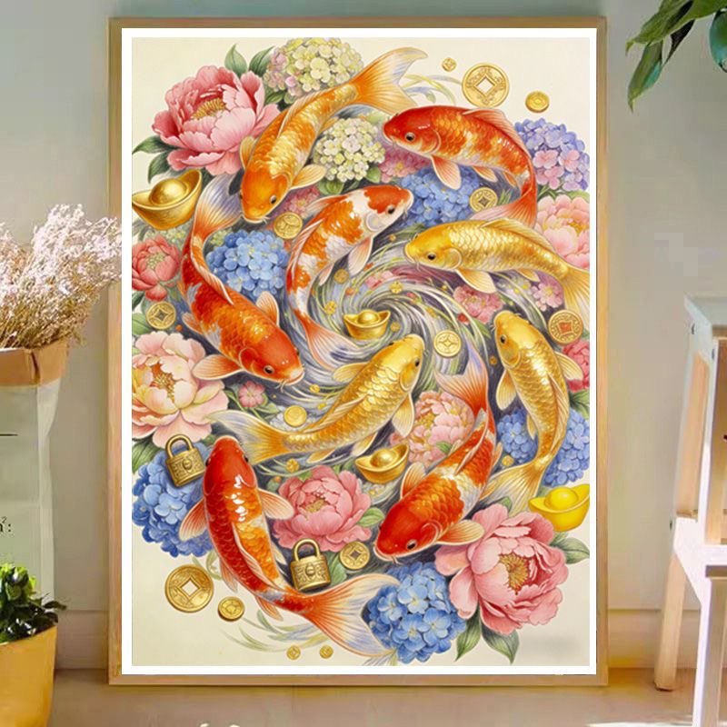 Goldfish 9CT 11CT Embroidery D - Home Textiles Discount 评论和价格