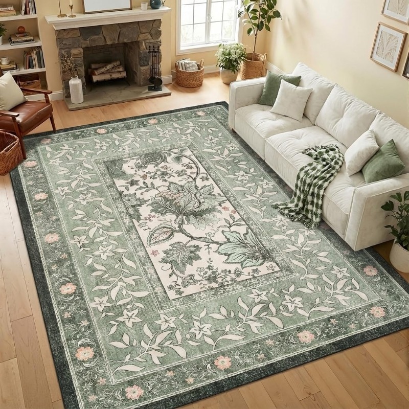 Retro Plant Print Carpet for L - Home Textiles Online 评论和价格