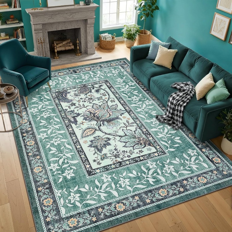 Retro Plant Print Carpet for L - Home Textiles Online 评论和价格