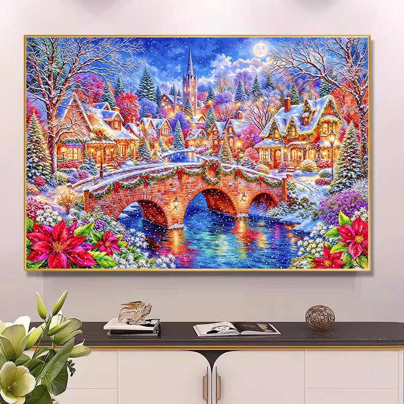 9ct 100x75cm Winter Church Emb - Home Textiles Discount 评论和价格