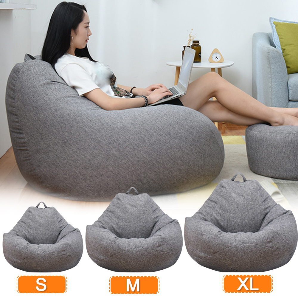 Large Small Lazy Sofa Cover Ch - Floor Cushion Pouf 评论和价格